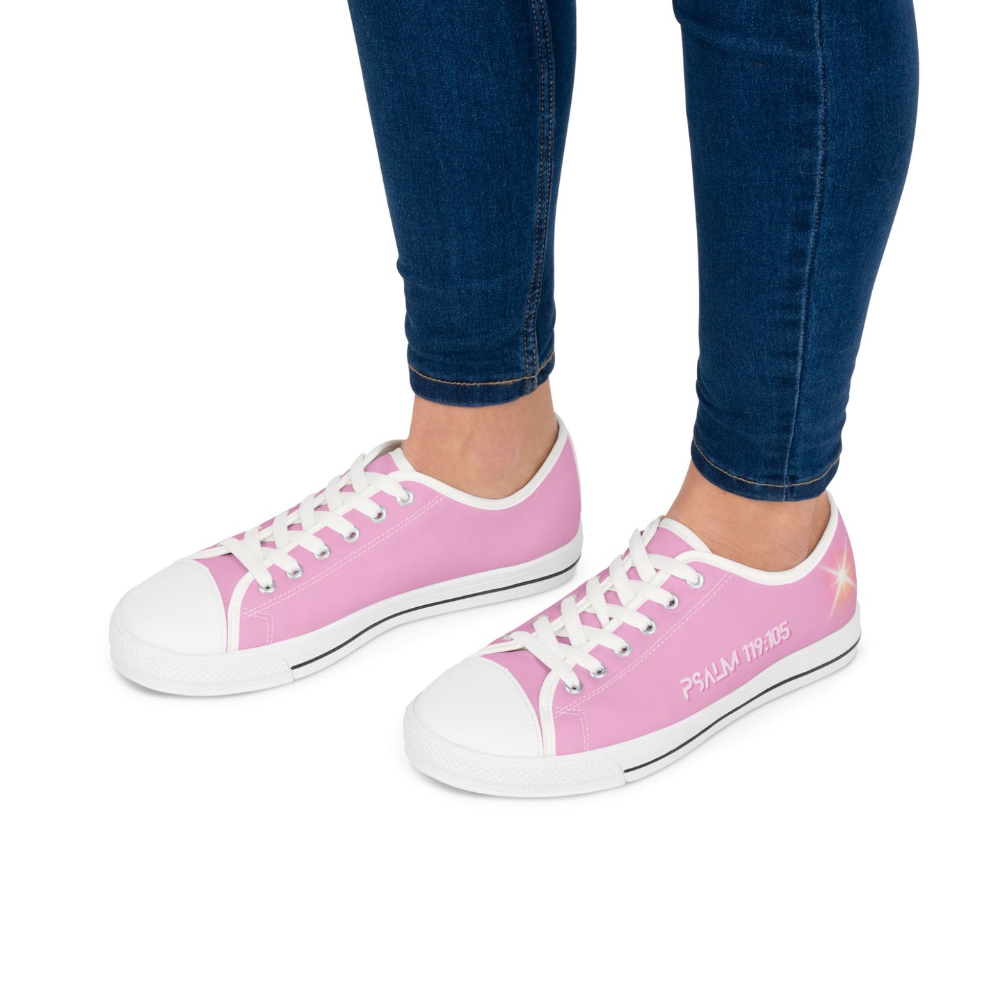 Z-kicks Psalm 119:105 "Be a lamp unto my feet" Classic Low Top Chic Pink Canvas Sneakers