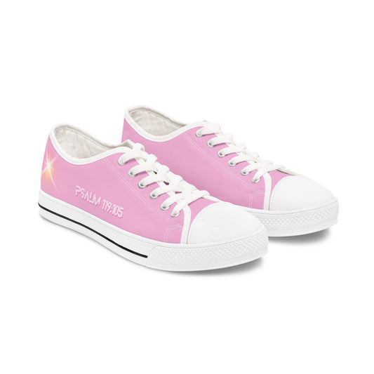 Z-kicks Psalm 119:105 "Be a lamp unto my feet" Classic Low Top Chic Pink Canvas Sneakers