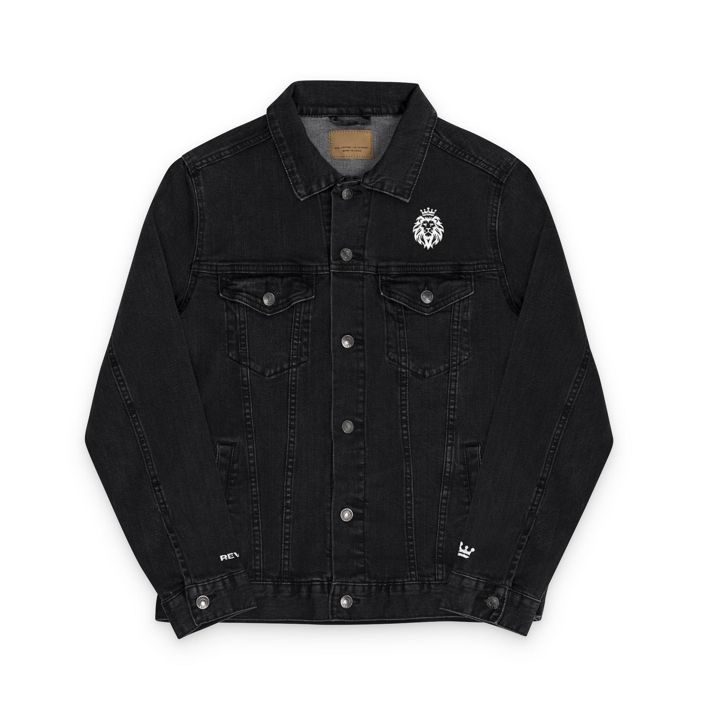 Z-Lux Embroidered Black Denim Jacket - Lion of Judah Revelation 5:5 - OUT OF STOCK