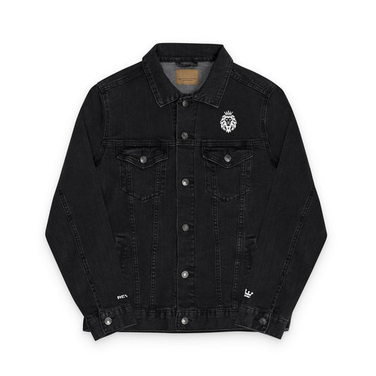 Z-Lux Embroidered Black Denim Jacket - Lion of Judah Revelation 5:5 - OUT OF STOCK