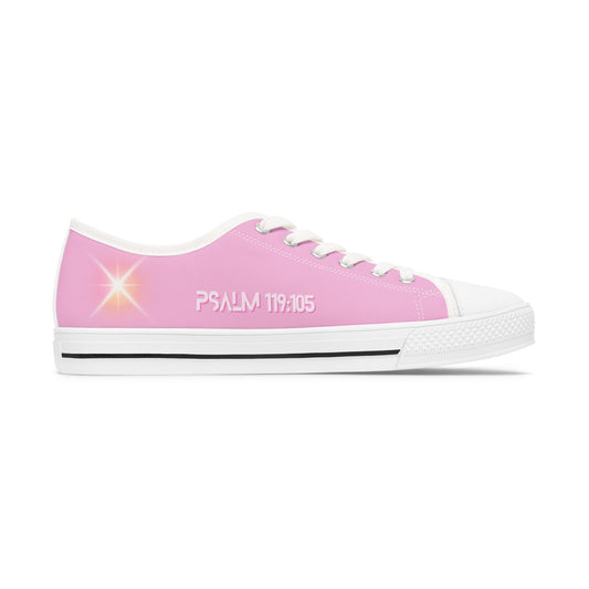 Z-kicks Psalm 119:105 "Be a lamp unto my feet" Classic Low Top Chic Pink Canvas Sneakers