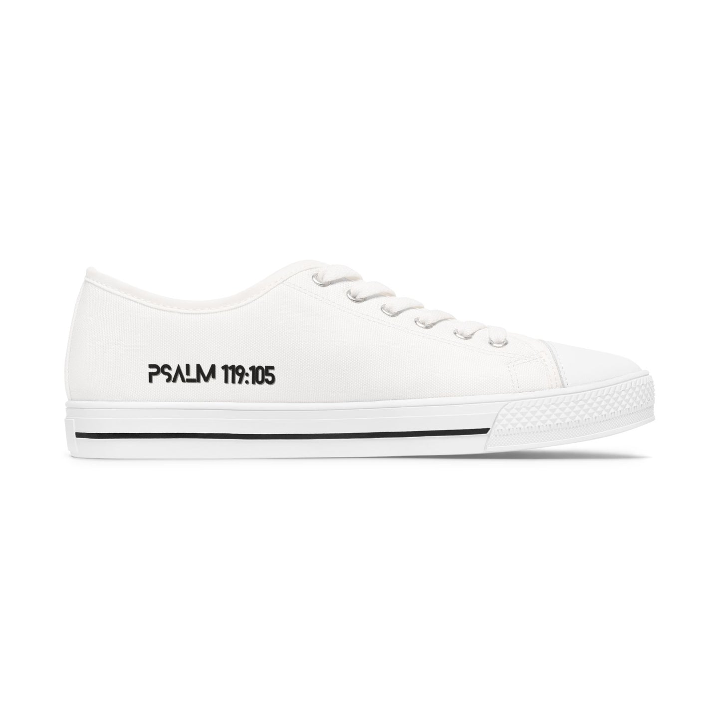 Z-kicks Psalm 119:105 "Be a lamp unto my feet" Classic Low Top White Canvas Sneakers