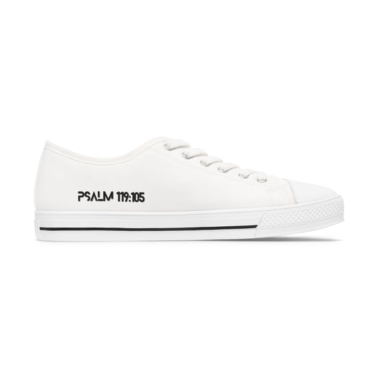 Z-kicks Psalm 119:105 "Be a lamp unto my feet" Classic Low Top White Canvas Sneakers