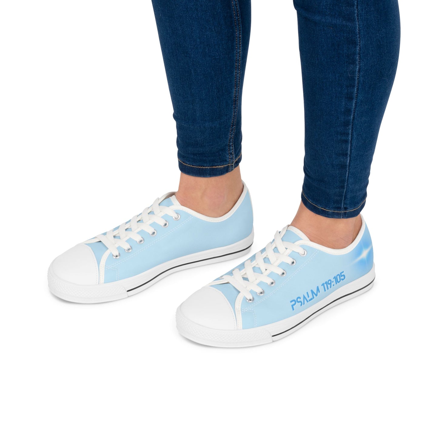 Z-kicks Psalm 119:105 "Be a lamp unto my feet" Classic Low Top Sky Blue Canvas Sneakers