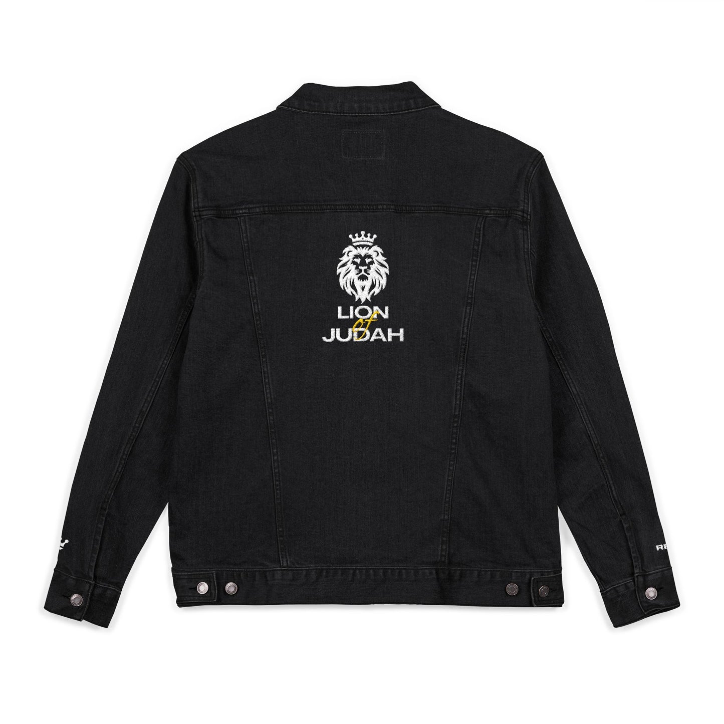 Z-Lux Embroidered Black Denim Jacket - Lion of Judah Revelation 5:5 - OUT OF STOCK