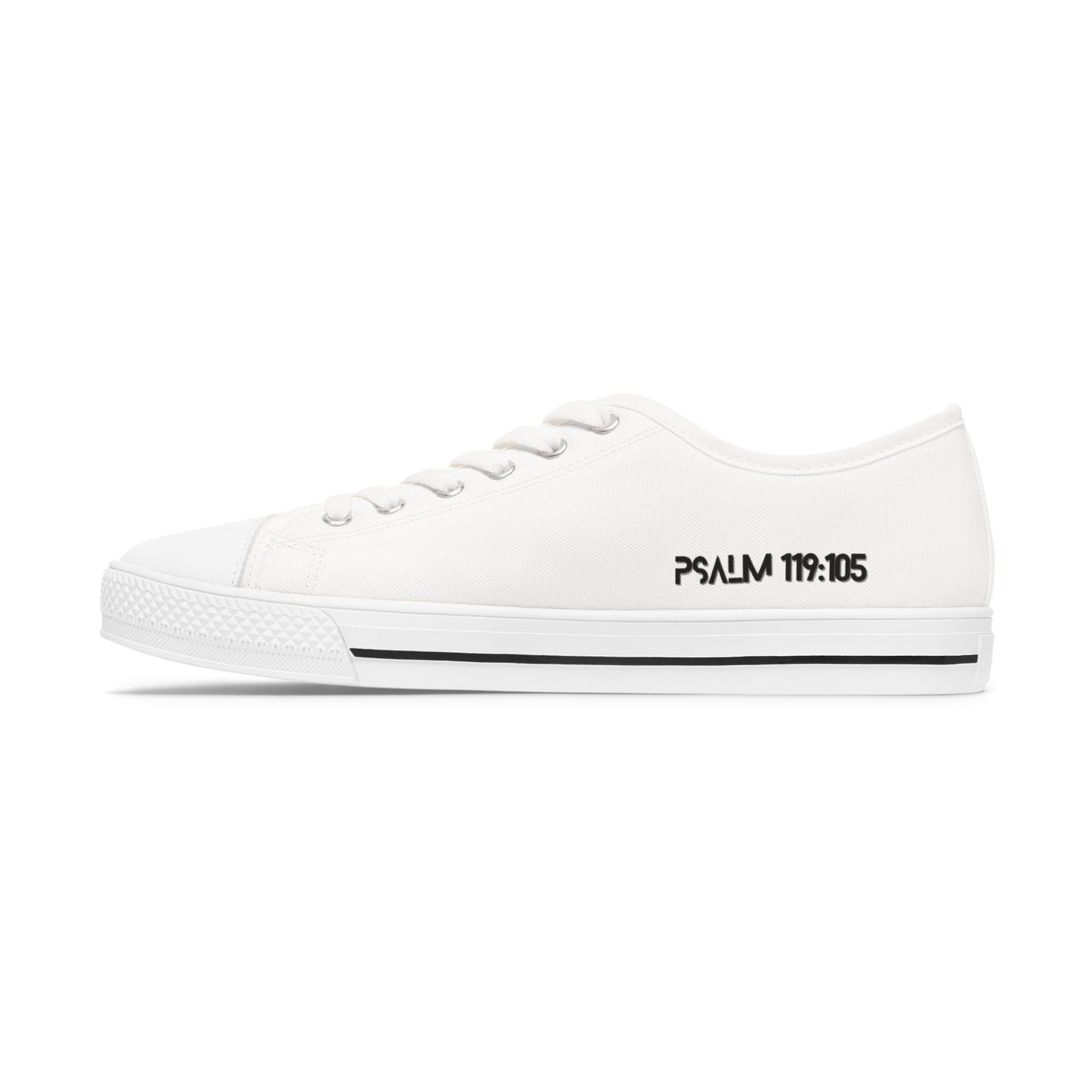 Z-kicks Psalm 119:105 "Be a lamp unto my feet" Classic Low Top White Canvas Sneakers