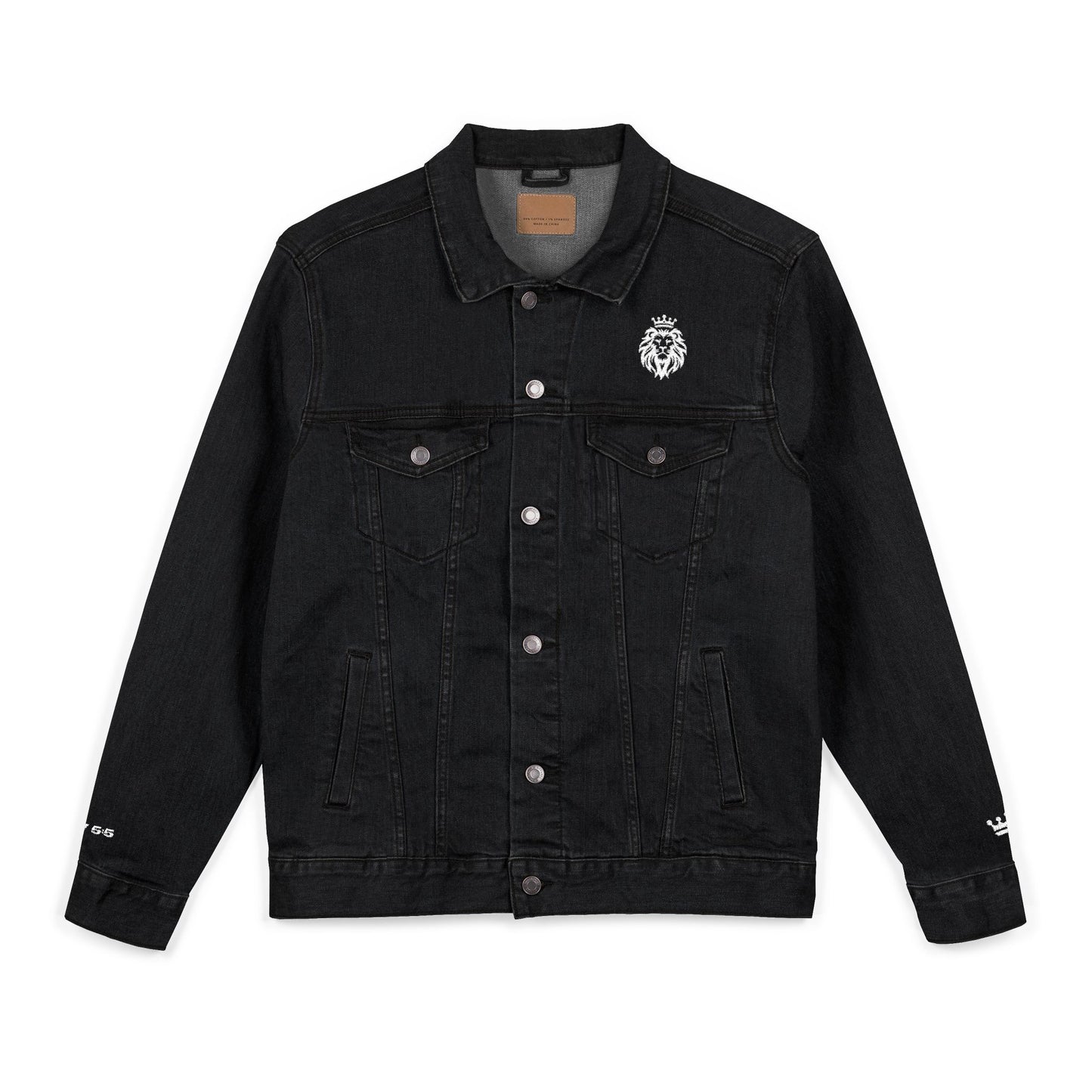 Z-Lux Embroidered Black Denim Jacket - Lion of Judah Revelation 5:5 - OUT OF STOCK