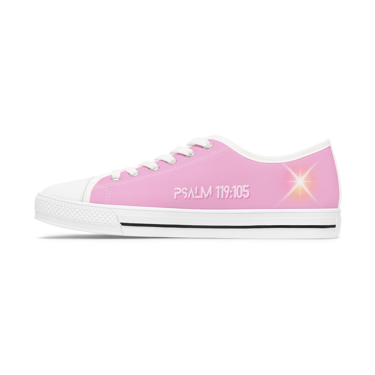 Z-kicks Psalm 119:105 "Be a lamp unto my feet" Classic Low Top Chic Pink Canvas Sneakers