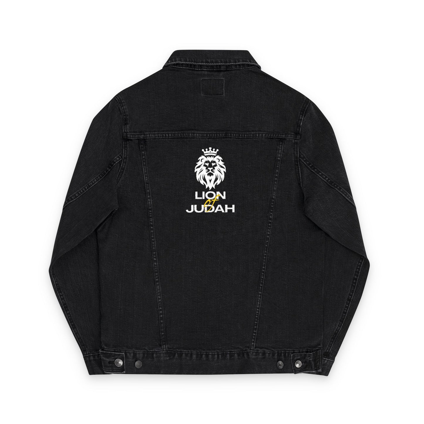 Z-Lux Embroidered Black Denim Jacket - Lion of Judah Revelation 5:5 - OUT OF STOCK