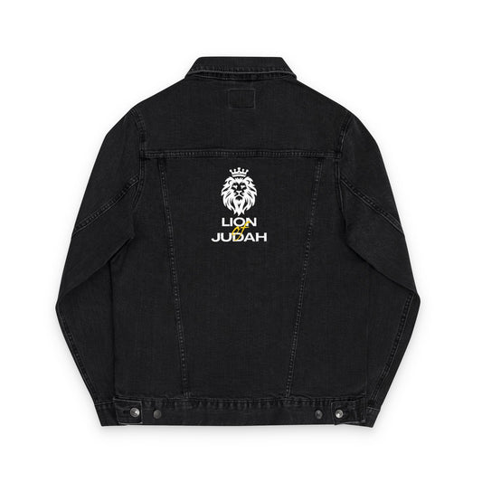 Z-Lux Embroidered Black Denim Jacket - Lion of Judah Revelation 5:5 - OUT OF STOCK