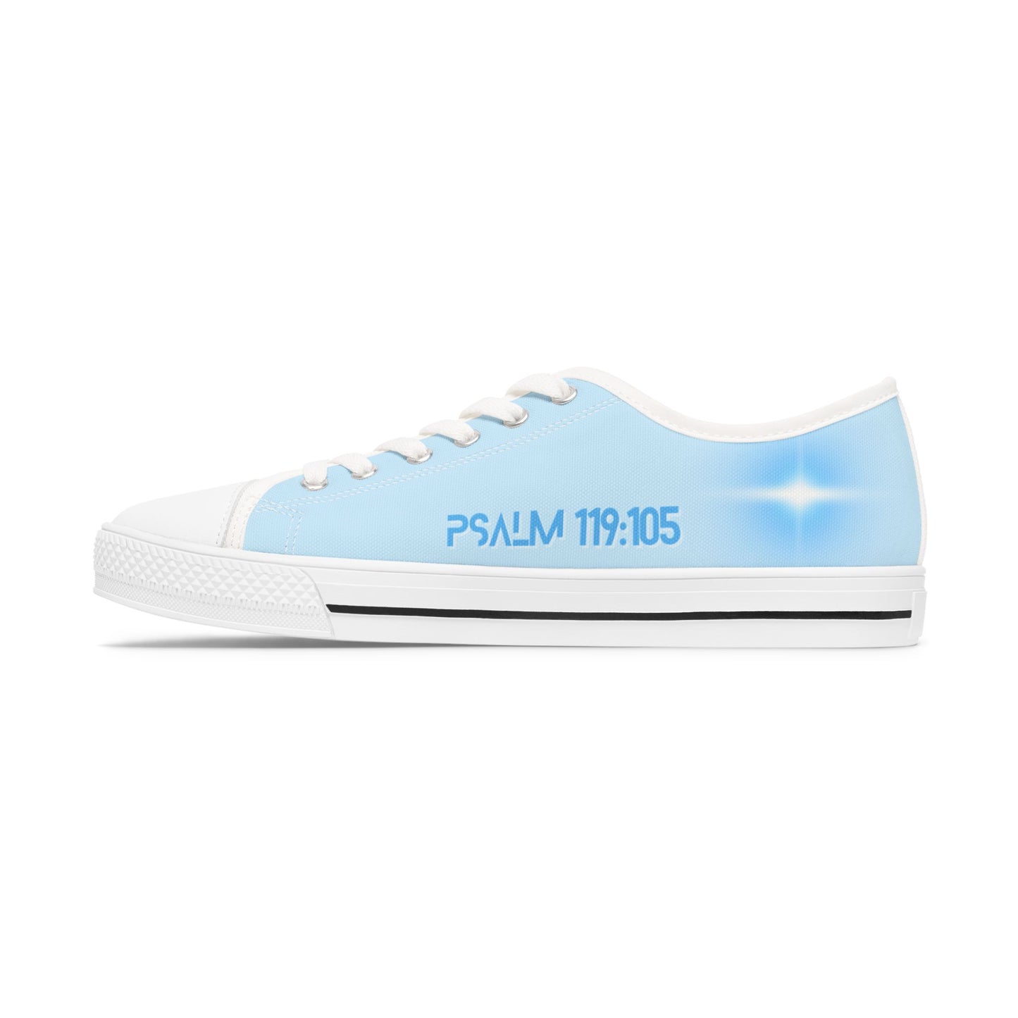 Z-kicks Psalm 119:105 "Be a lamp unto my feet" Classic Low Top Sky Blue Canvas Sneakers