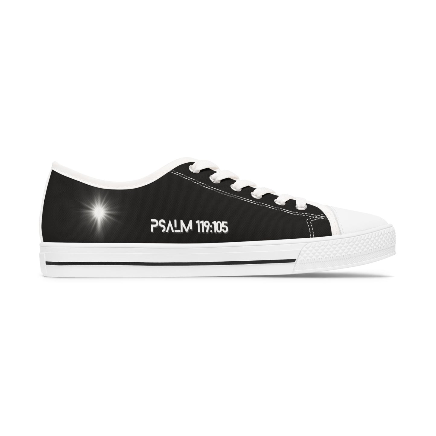 Z-kicks Psalm 119:105 "Be a lamp unto my feet" Classic Low Top Black Canvas Sneakers