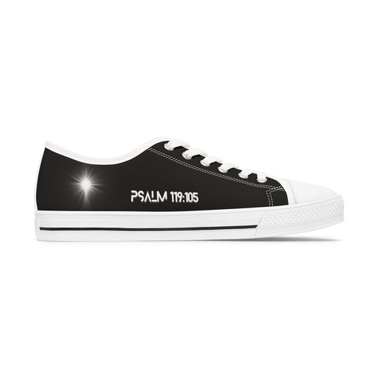 Z-kicks Psalm 119:105 "Be a lamp unto my feet" Classic Low Top Black Canvas Sneakers