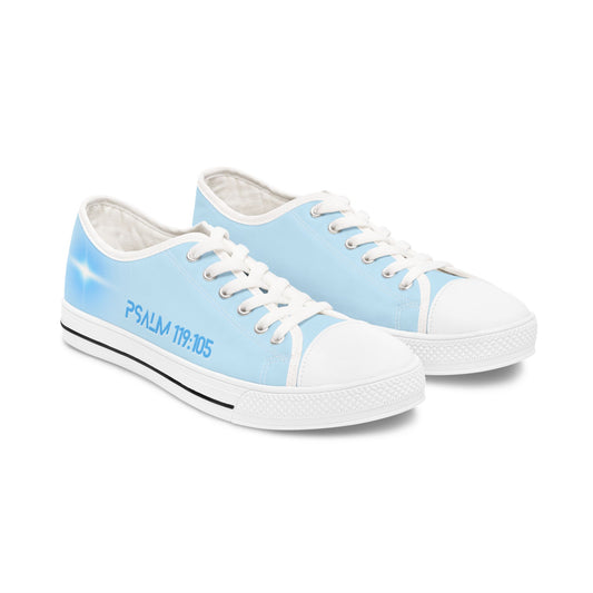 Z-kicks Psalm 119:105 "Be a lamp unto my feet" Classic Low Top Sky Blue Canvas Sneakers