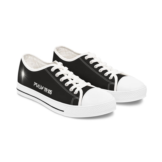 Z-kicks Psalm 119:105 "Be a lamp unto my feet" Classic Low Top Black Canvas Sneakers