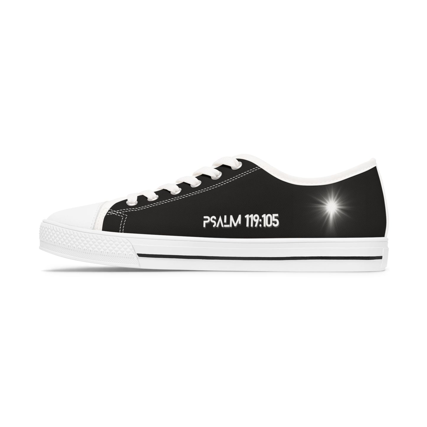 Z-kicks Psalm 119:105 "Be a lamp unto my feet" Classic Low Top Black Canvas Sneakers