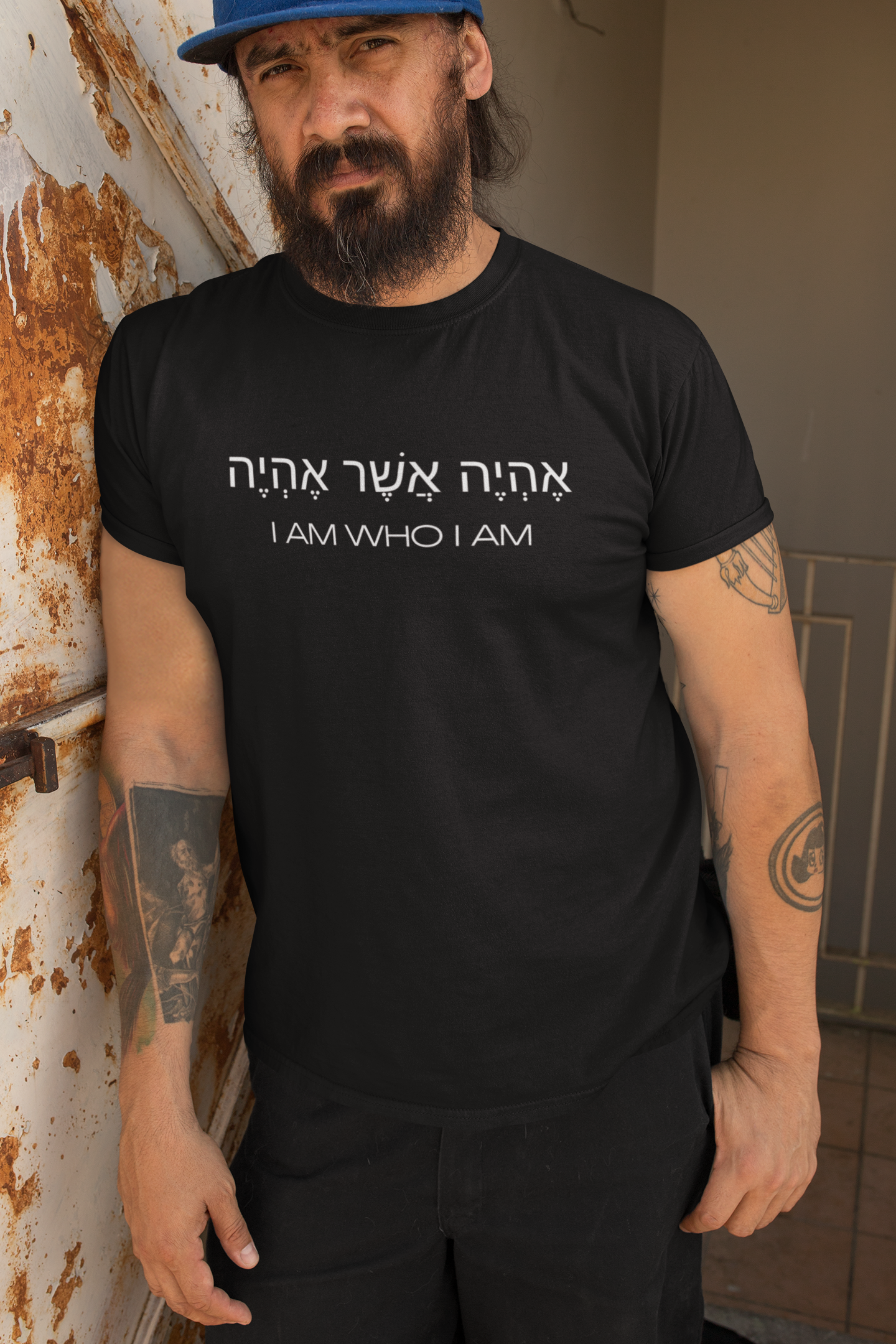Hebrew Script - I Am Who I Am - Dark Hues Unisex T-shirt