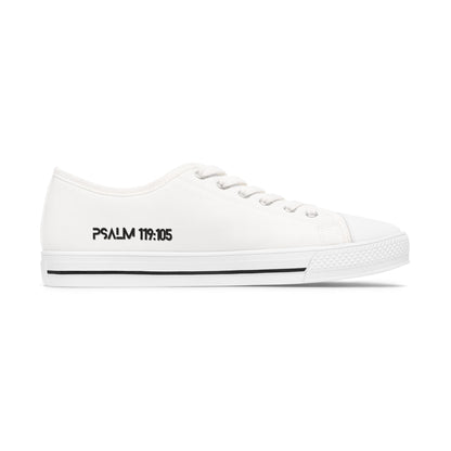 Z-kicks Psalm 119:105 "Be a lamp unto my feet" Classic Low Top White Canvas Sneakers