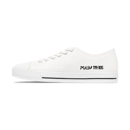 Z-kicks Psalm 119:105 "Be a lamp unto my feet" Classic Low Top White Canvas Sneakers