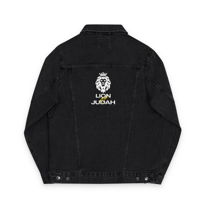 Z-Lux Embroidered Black Denim Jacket - Lion of Judah Revelation 5:5 - OUT OF STOCK