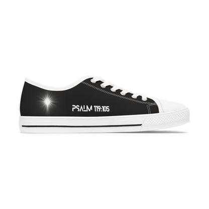 Z-kicks Psalm 119:105 "Be a lamp unto my feet" Classic Low Top Black Canvas Sneakers